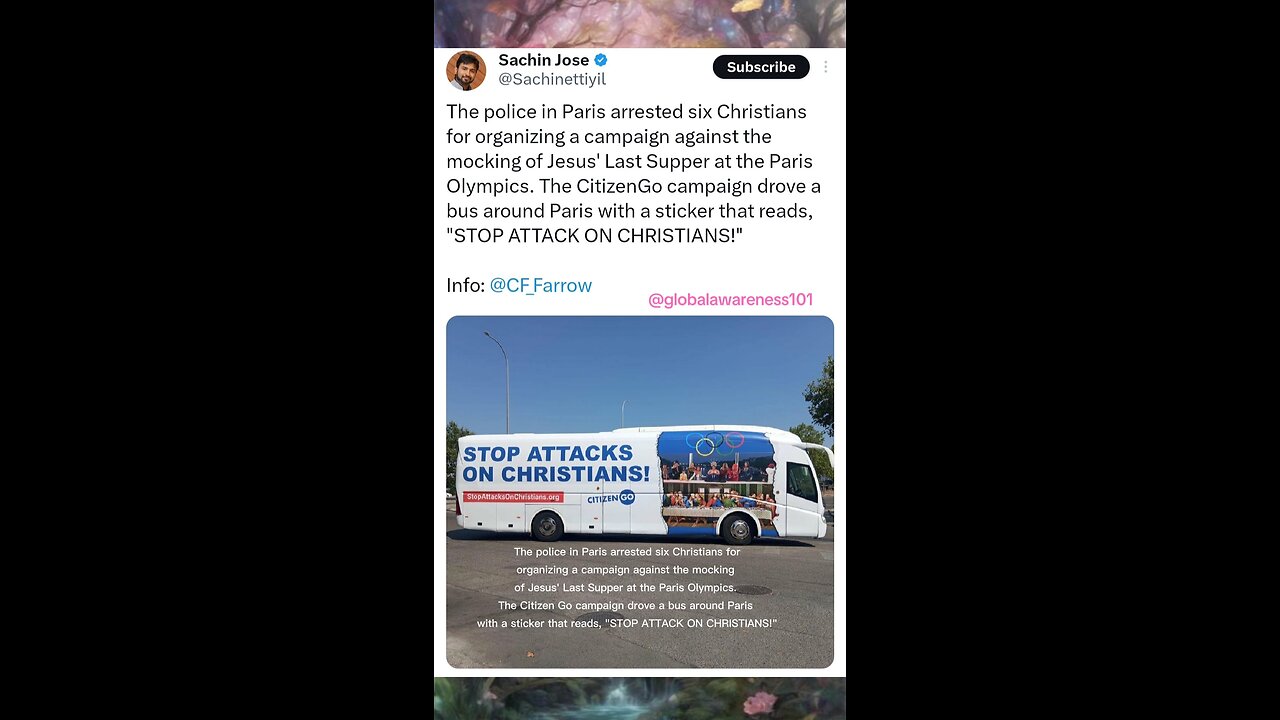 French police arrested 6 Christians for driving a bus that reads "Stop attack on Christians".