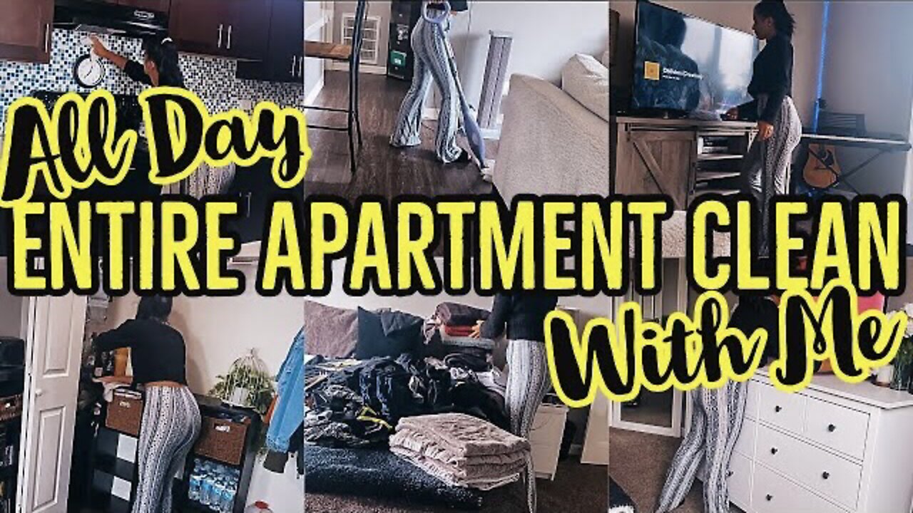 *NEW* ALL DAY EXTREME ENTIRE APARTMENT CLEAN WITH ME 2021 |EXTREME SPEED CLEAN MOTIVATION |ez tingz