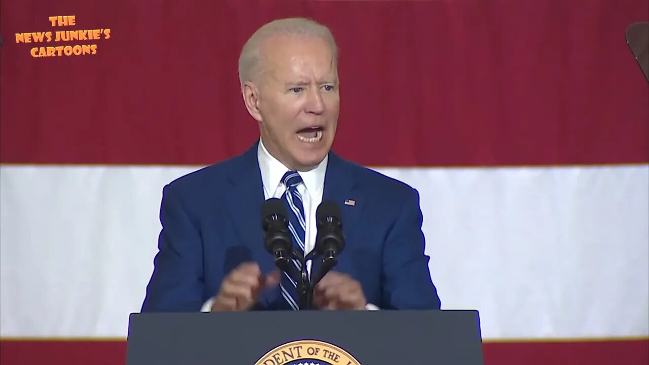 Flying into a rage Biden quotes Declaration of Independence but can't get to 'pursuit of happiness'.