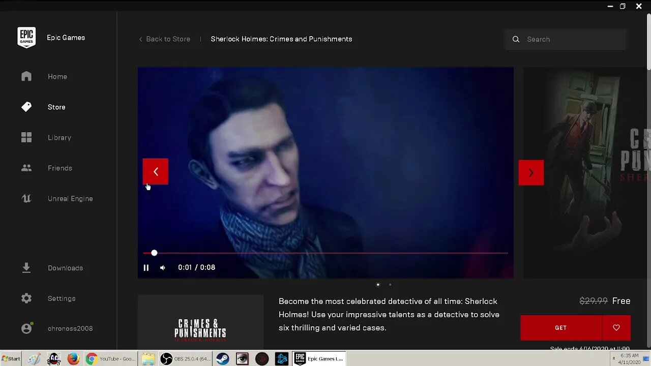 2020 Sherlock Holmes Crimes and Punishments FREE on Epic store
