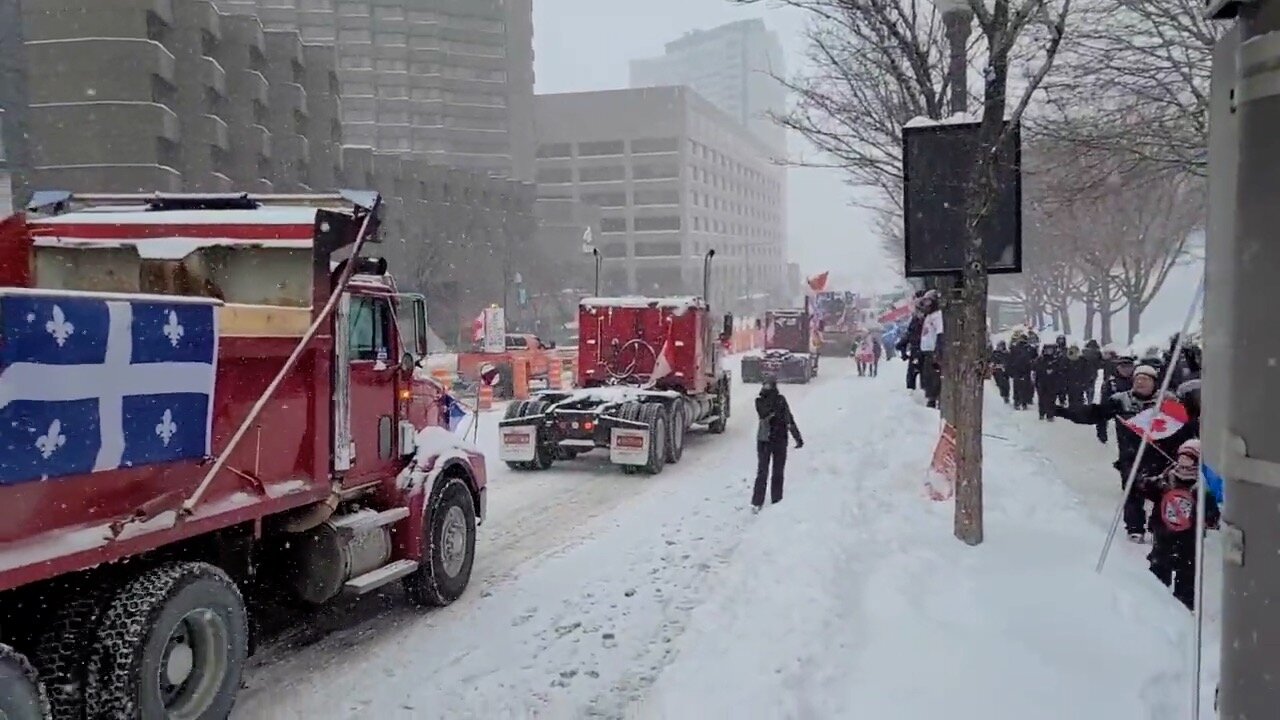 QUEBEC CITY FREEDOM CONVOY TODAY!! #FREEDOMCONVOY22 #CANADA #TRUDEAUTYRANNY #QUEBEC