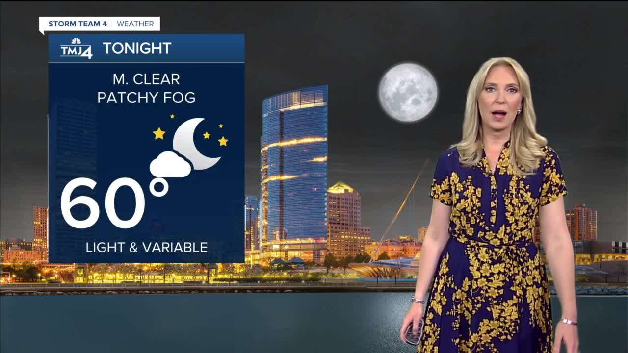 Sunny and less humid Sunday