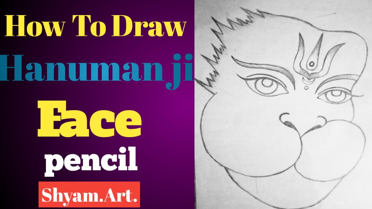 How To Draw Amazing hanuman ji, Amazing monkey man Face Draw with pencil