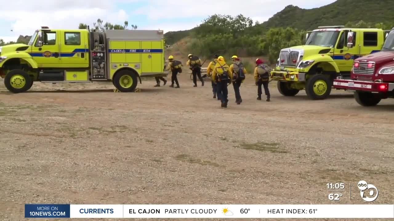 Firefighters around San Diego County, Mexico train for 3 days in Lakeside