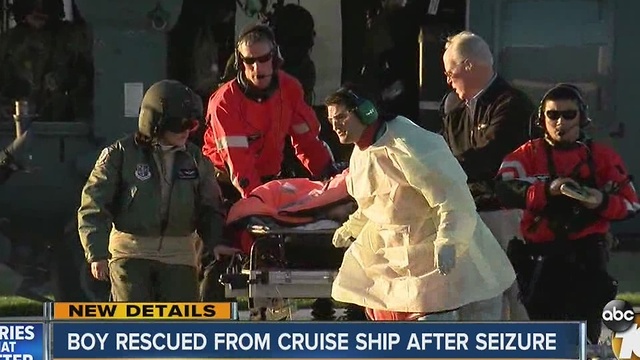 Boy rescued from cruise ship after seizure
