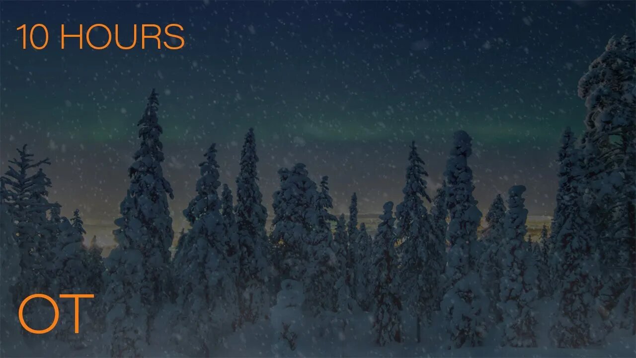 Sleepy Blizzard With The Northern Lights | Relaxing Winter Background Sounds | Howling Wind & Snow