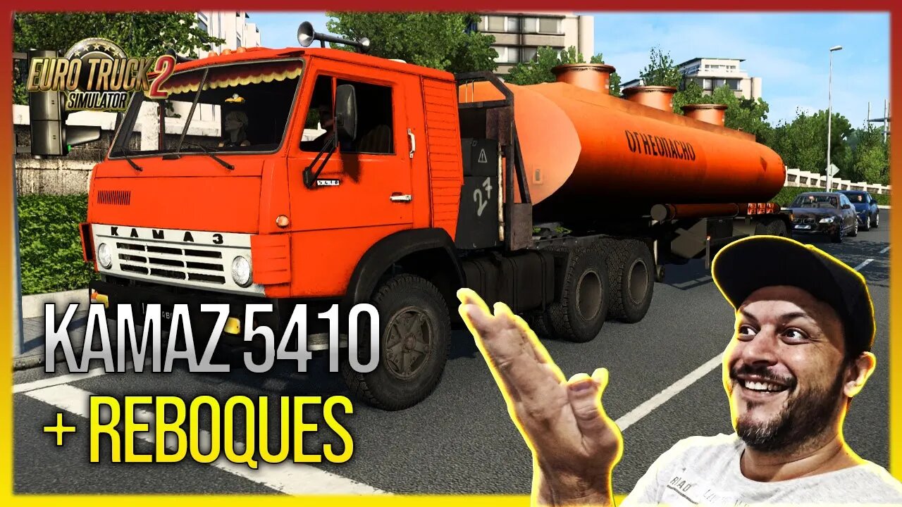 ▶️ Caminhão Antigo KAMAZ 5410 + REBOQUES EURO TRUCK SIMULATOR 2 1.43