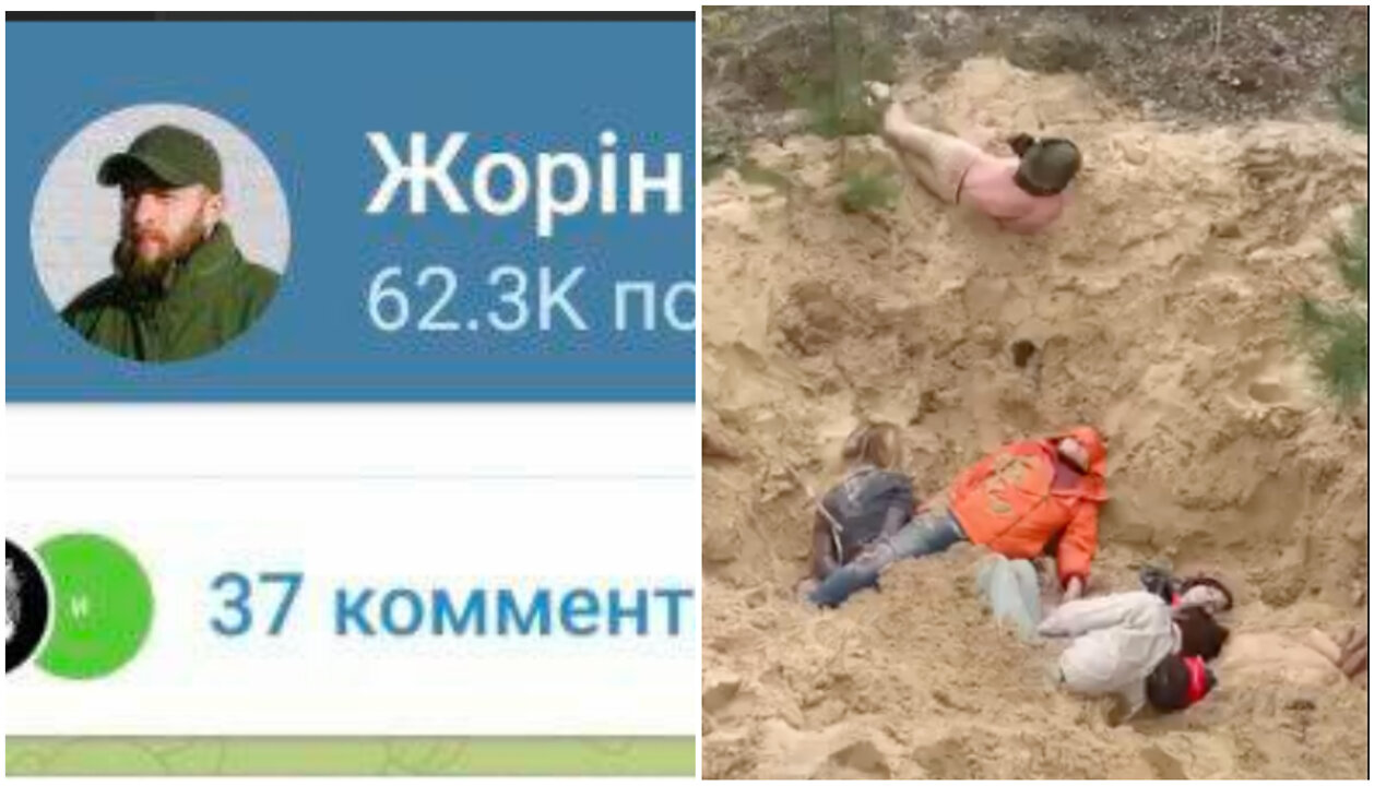 18+ Azov Nazi Publishes Video Of Killed Civilians "Pro-Russian Collaborators" From Kupyansk