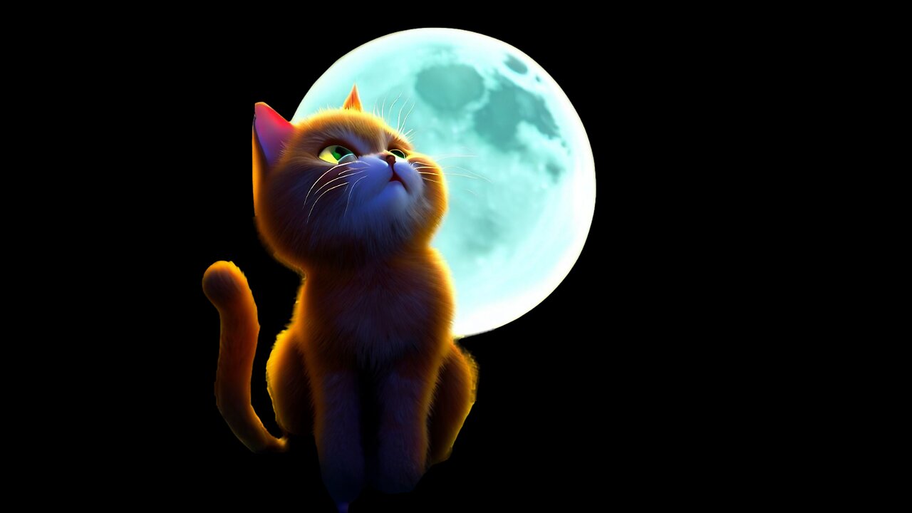 Cat full moon