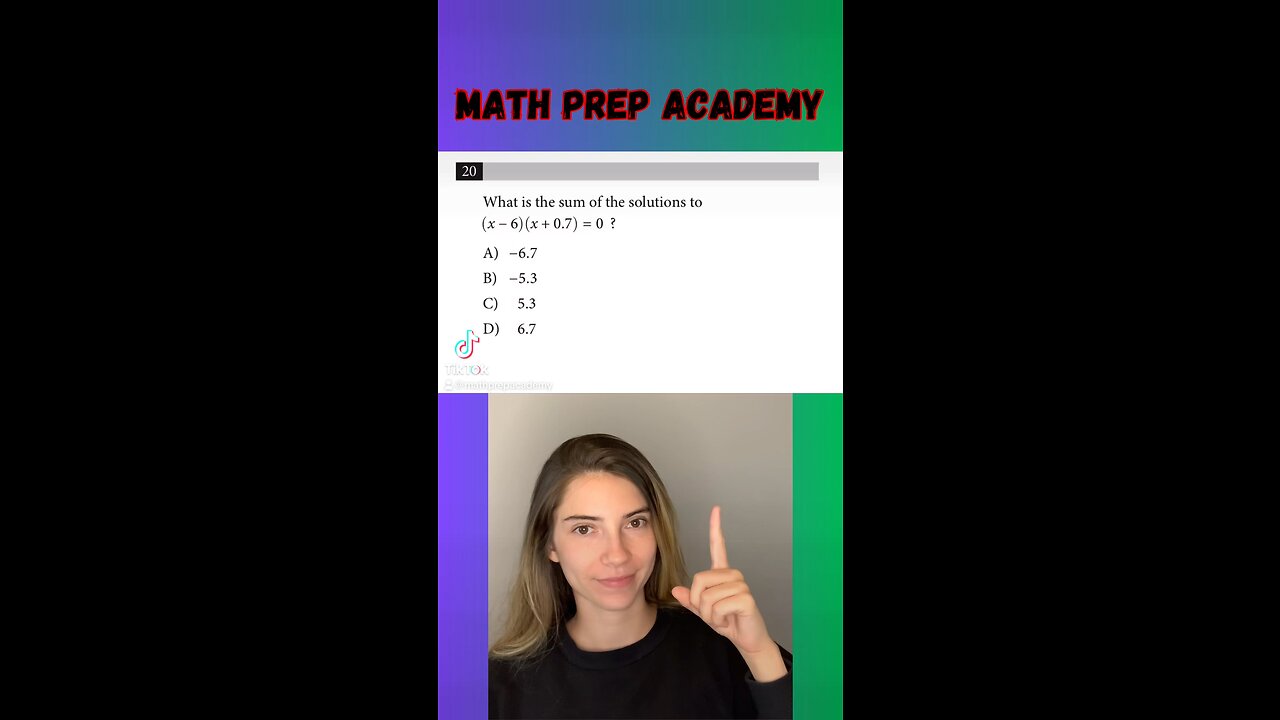 Can YOU find the SUM of the SOLUTIONS?! #sat #satreview #math