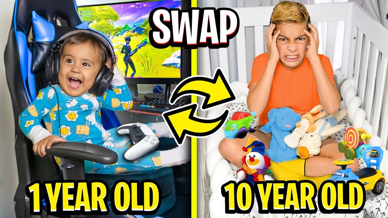 10 year old SWAPS Bedrooms with 1 year old Baby!! (Hilarious) 😂 | The Royalty Family