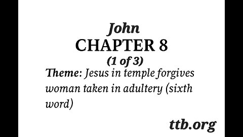John Chapter 8 (Bible Study) (1 of 3)