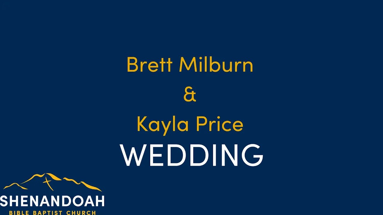 Brett Milburn & Kayla Price Wedding