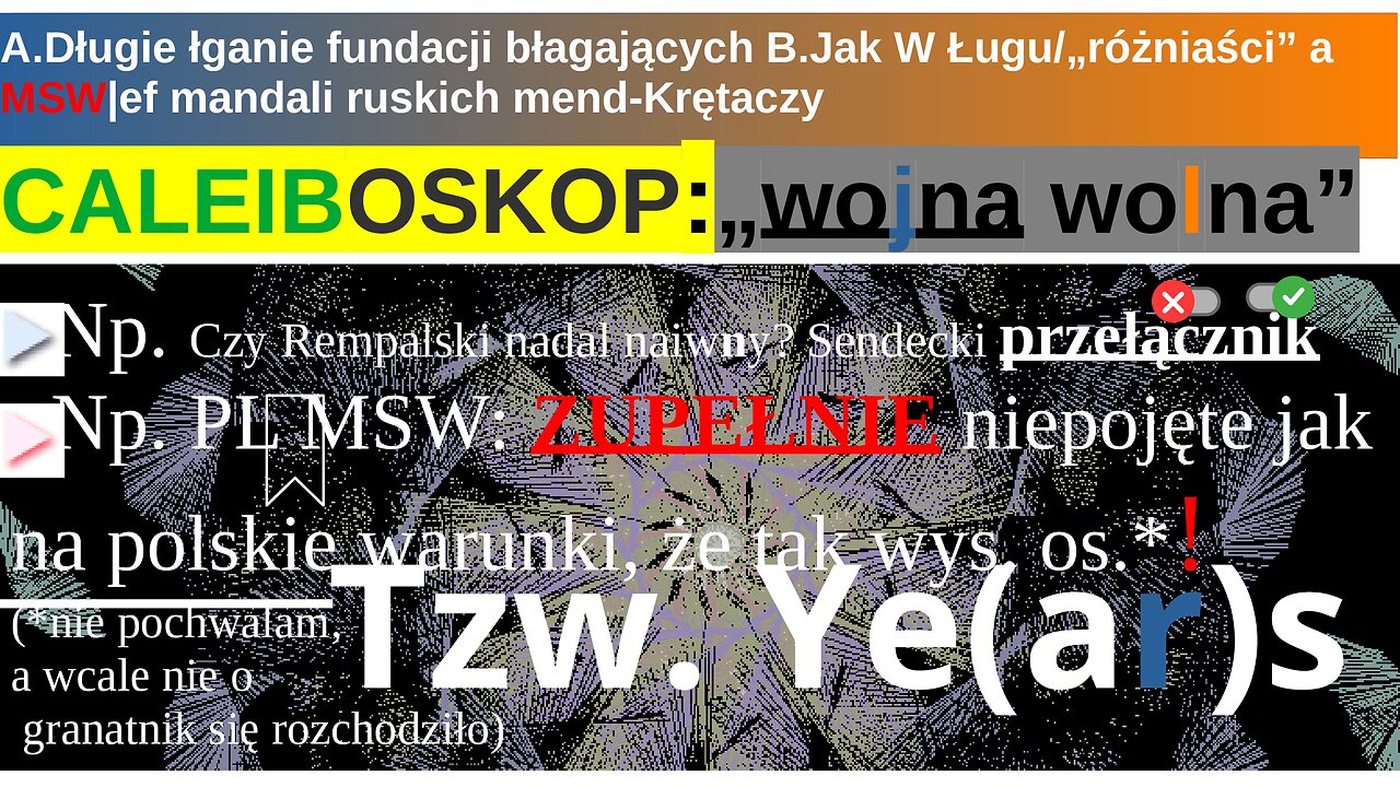 A.Długie łganie fundacji błagających B.Jak W Ługu/„różniaści” a MSW|ef mandali ruskich mend-Krętaczy