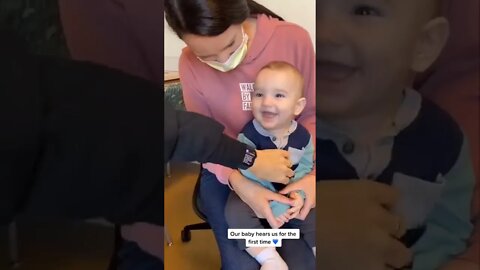 What a priceless moment it is when a baby hears for the first time!