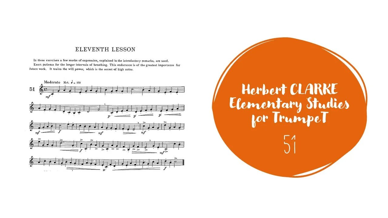 [TRUMPET METHOD] CLARKE Elementary Studies for Trumpet 51