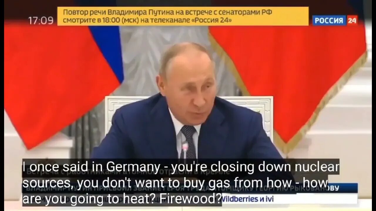 Putin mocking Europe — "No gas, no coal ... what are you going to do, burn firewood?