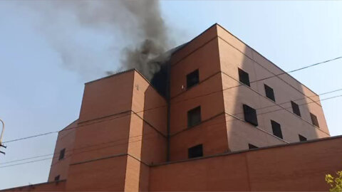 Stock: Smoke from a building in Johannesburg