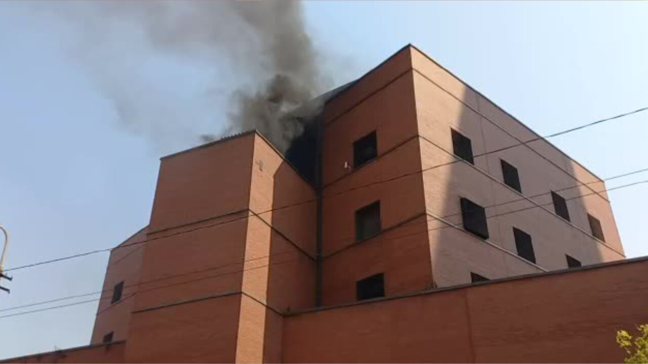 Stock: Smoke from a building in Johannesburg