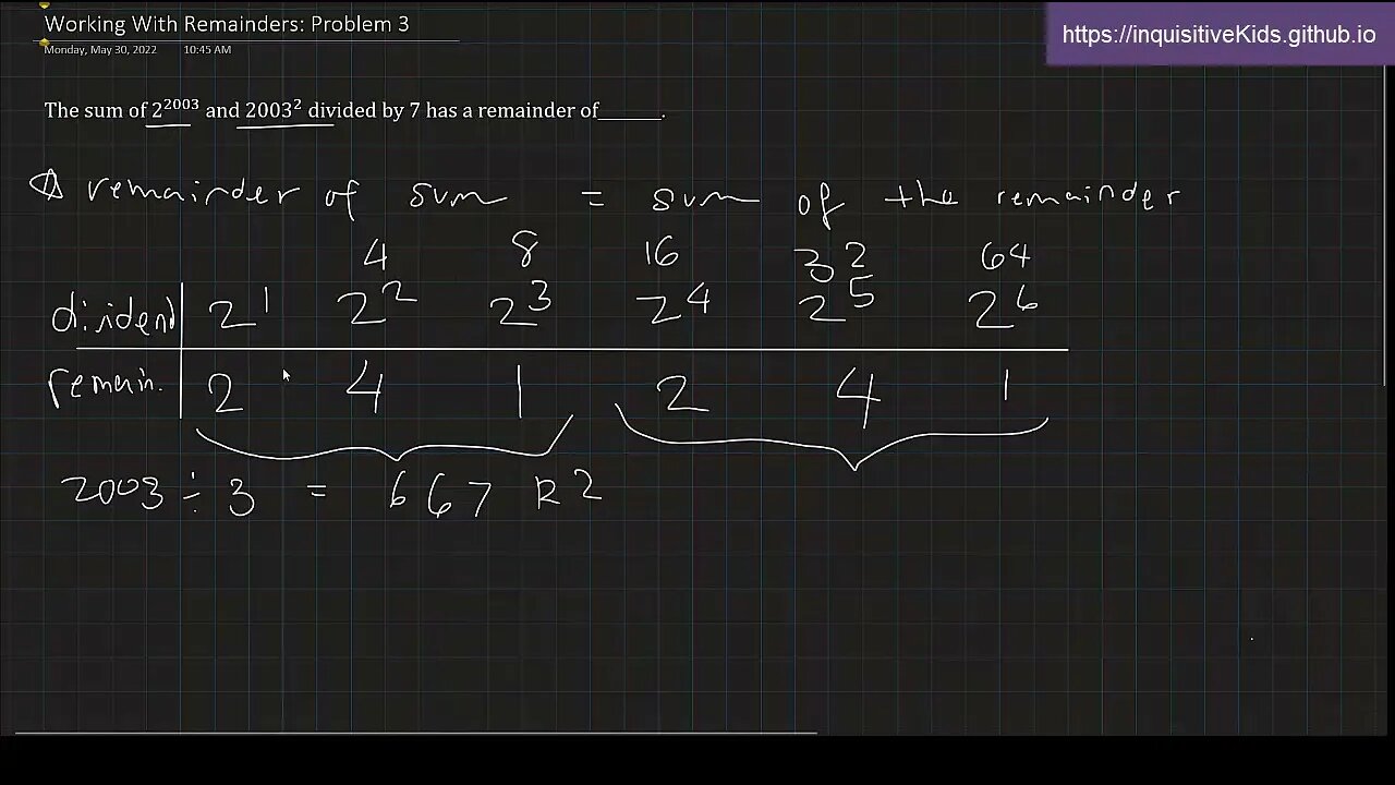 Working With Remainders: Problem 3