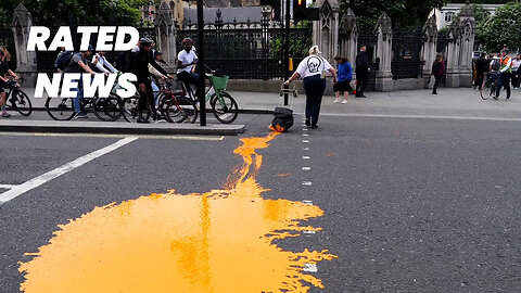 Four Arrested for Painting Parliament Road Orange in Just Stop Oil Protest