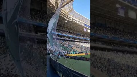 Organizadas do Palmeiras cantando em sincronia no Allianz Parque