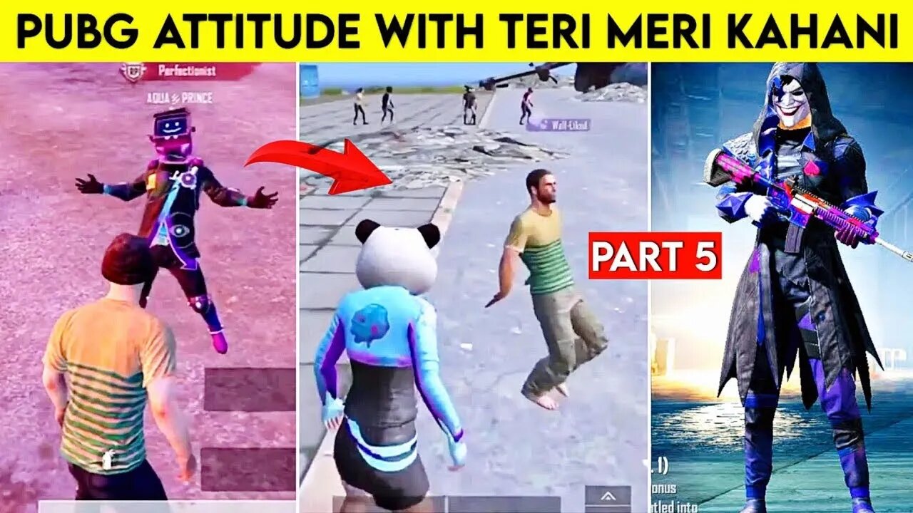 PUBG MOBILE ATTITUDE WITH TERI MERI KAHANI 😈 SONG | PART 5 | Xbot 2.0
