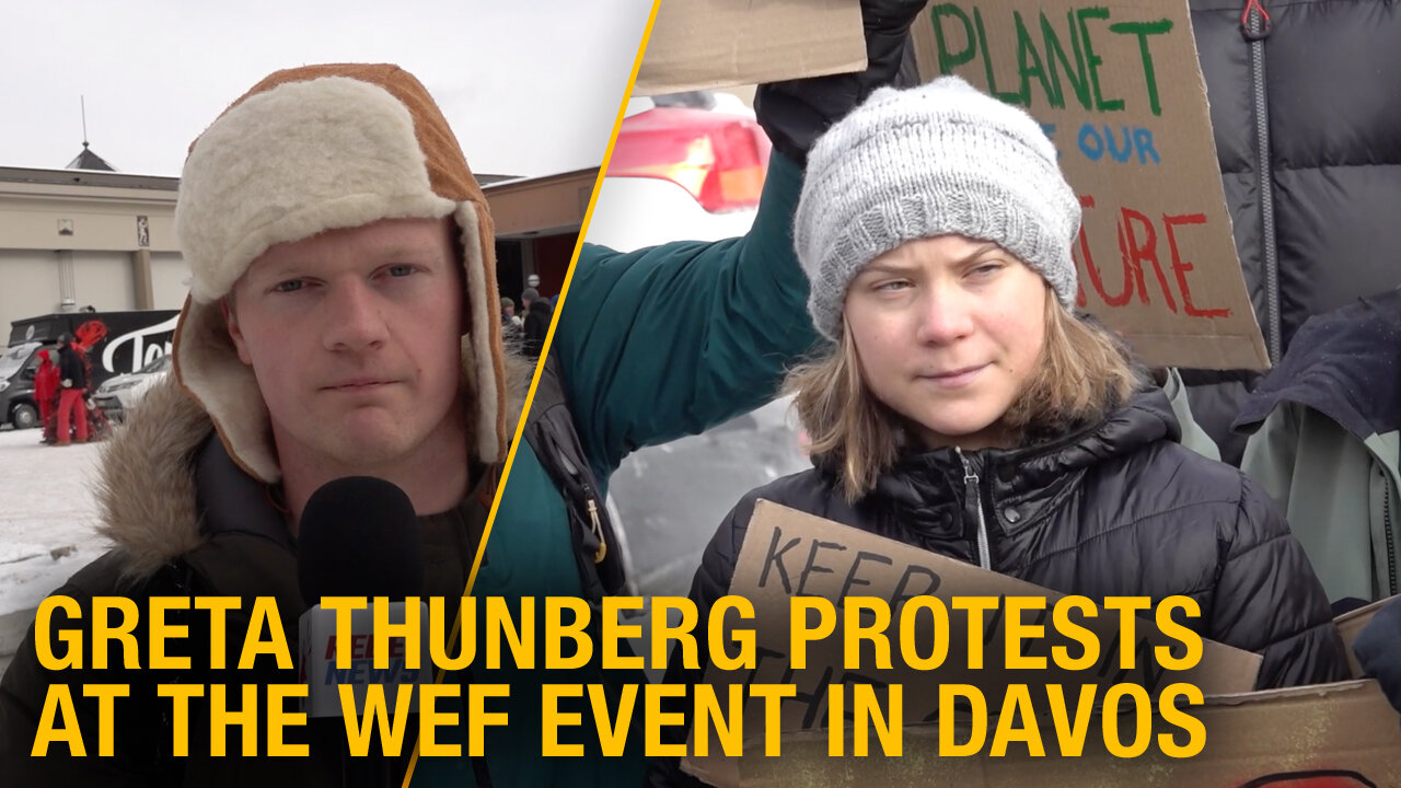 Greta Thunberg protests climate inaction at World Economic Forum in Davos