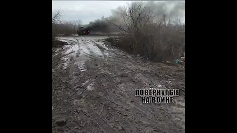 Destroyed Ukrainian tanks in Bakhmut