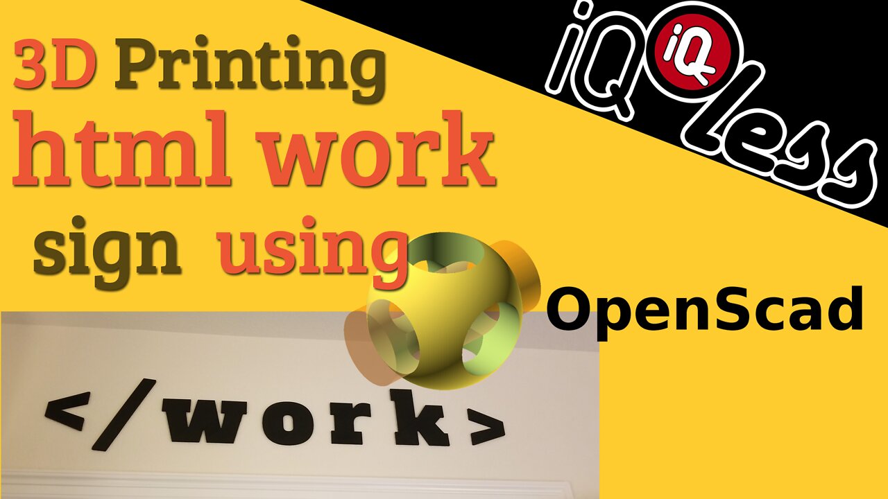 3D printed html work sign using OpenScad