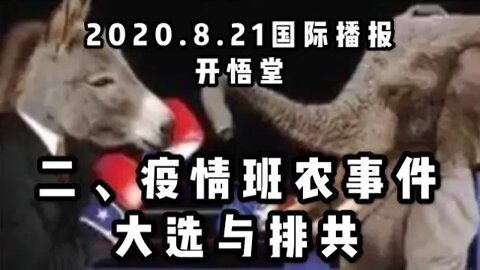 二、疫情班农事件大选与排共/2020 8 21国际播报/开悟堂