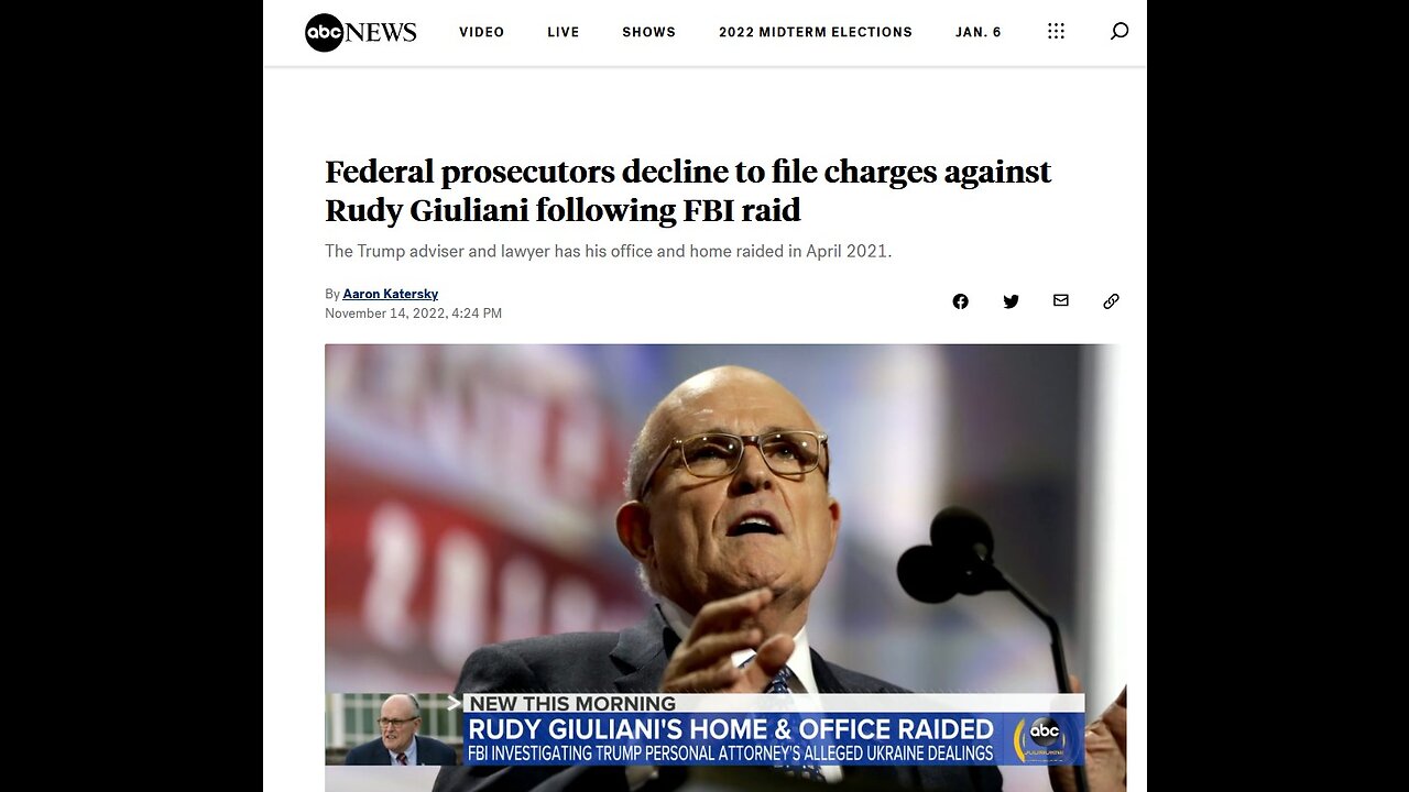 Federal prosecutors decline to file charges against Rudy Giuliani following FBI raid