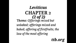Leviticus Chapter 2 (Bible Study) (2 of 2)