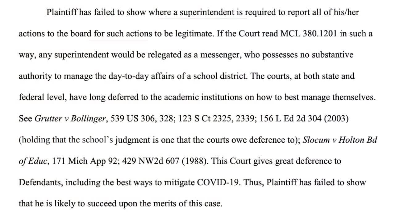 Judge dismissed lawsuit filed by DeWitt father against DeWitt Public Schools over mask mandate