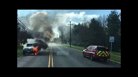 Squad 40 Car fire Robbinsville Allentown Road