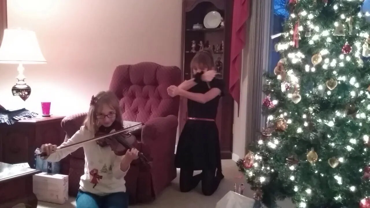 Grace and Lauren Playing With Violin