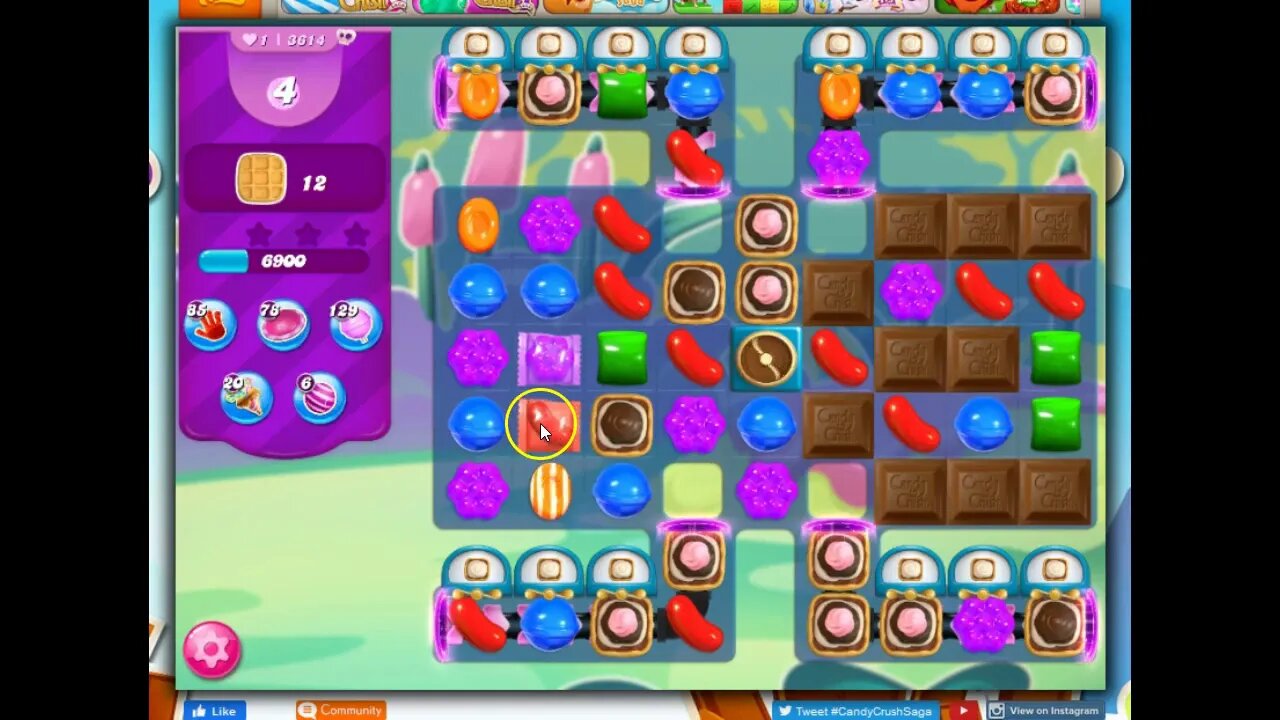 Candy Crush Level 3614 Talkthrough, 14 Moves 0 Boosters