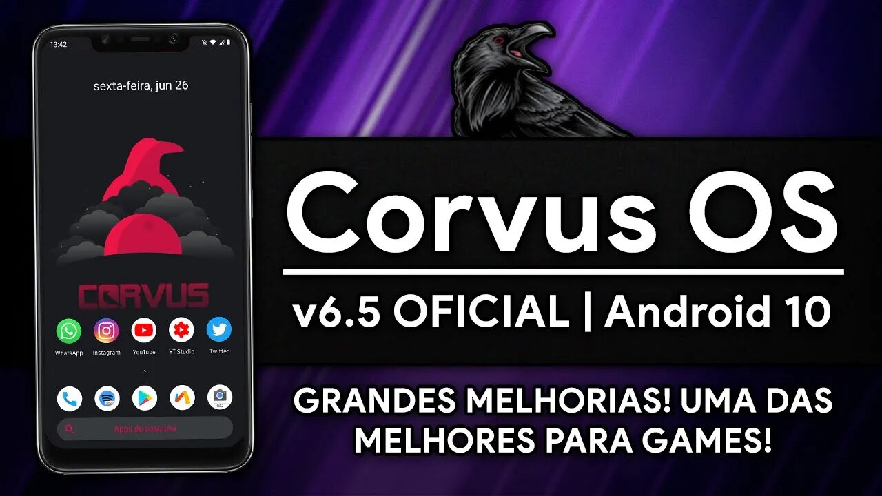 Corvus OS ROM v6.5 | Android 10.0 Q | GRANDES MELHORIAS, UMA DAS MELHORES ROMS PRA JOGOS!