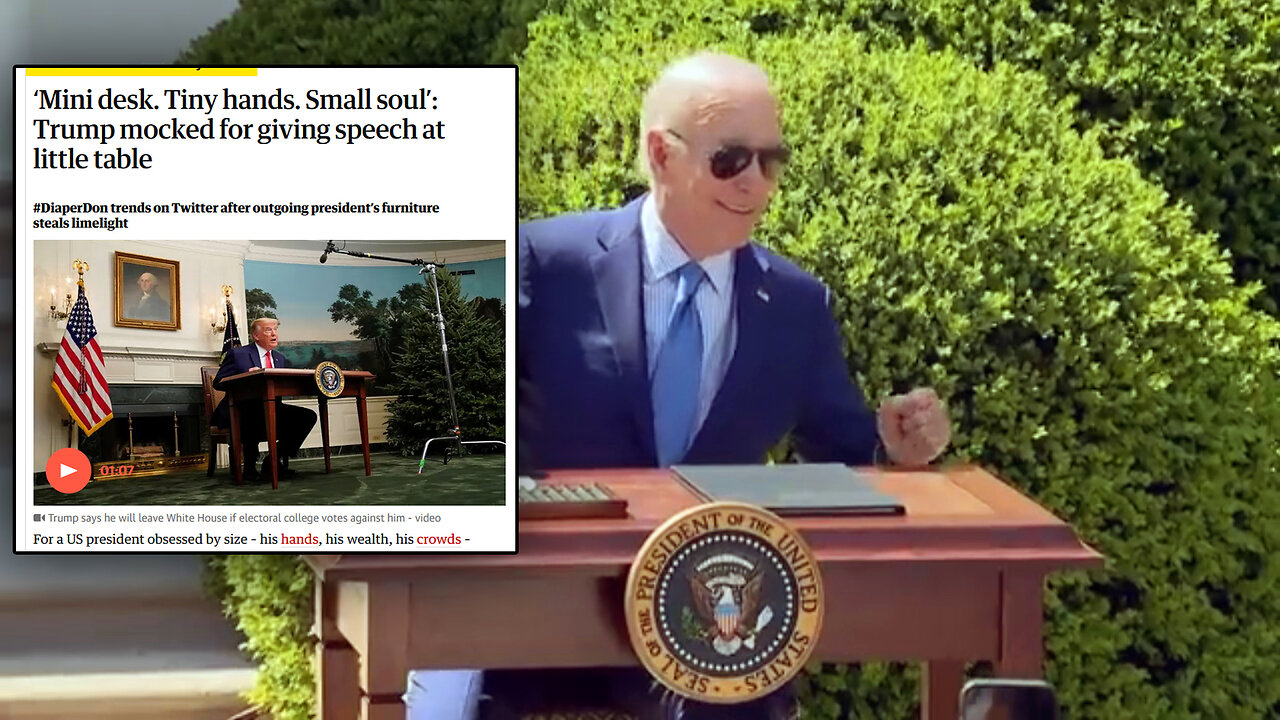 Joe Biden Tiny Desk "It's HOT" Trump Was Mocked Using A Similar Small Desk