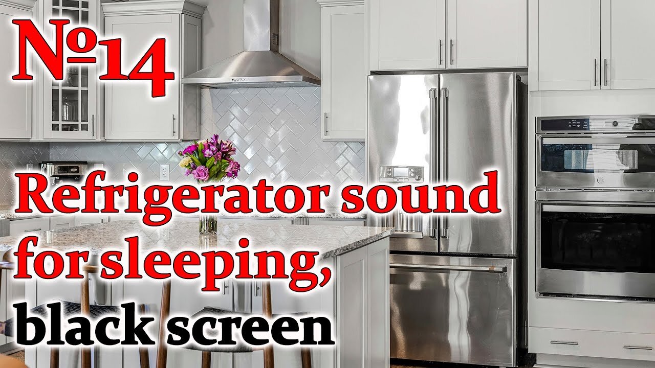 Refrigerator sound for sleeping, black screen №14 ( Production refrigerator with fan )