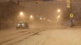 Snow slams downtown Cleveland