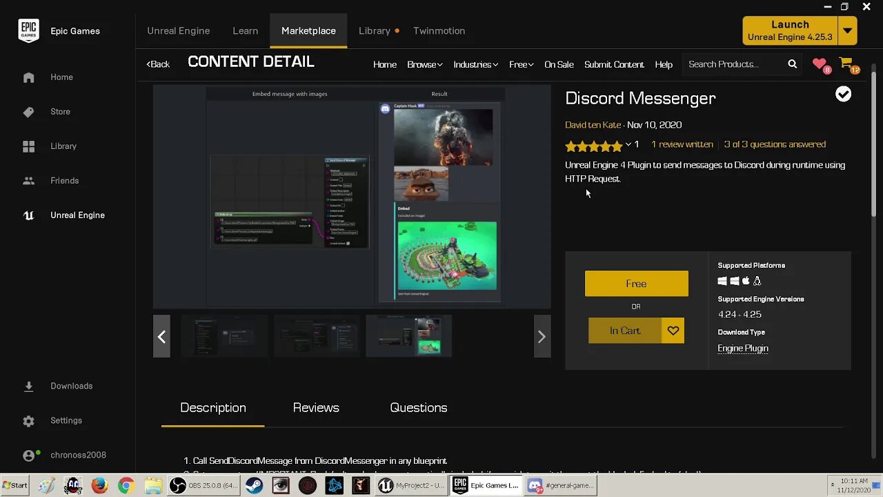 2020 Unreal engine 4 FREE Discord plugin