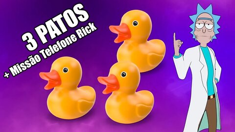 3 PATINHOS COM RICK DE BRINDE? Localização dos 3 patos e ainda um dos telefones do Rick - Fortnite