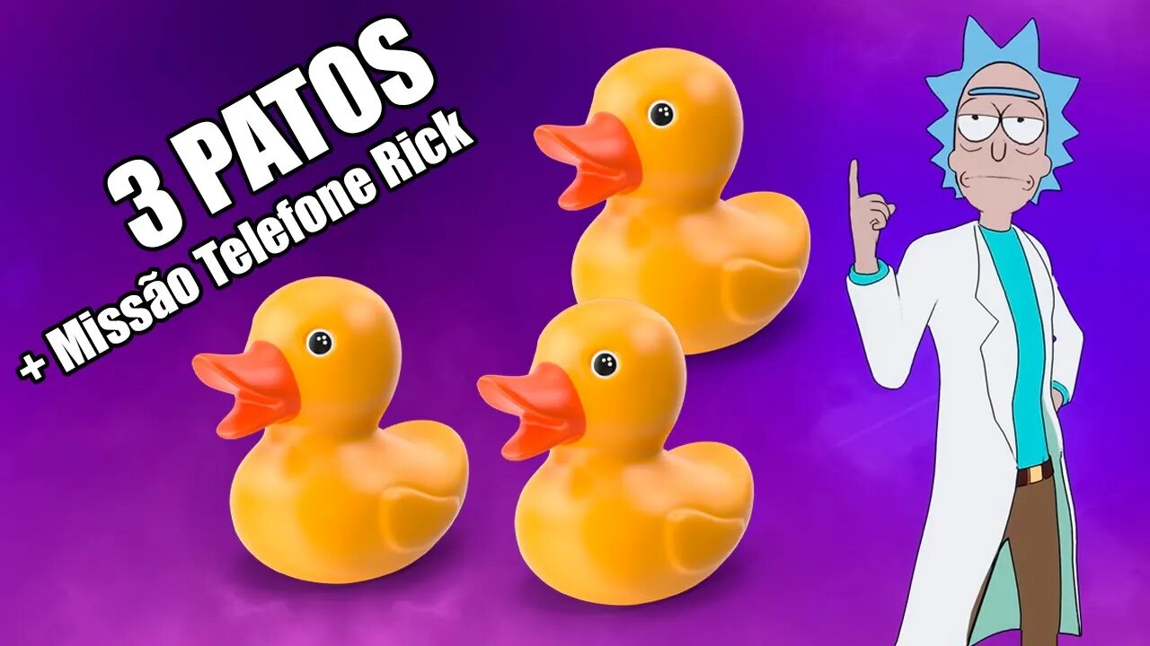 3 PATINHOS COM RICK DE BRINDE? Localização dos 3 patos e ainda um dos telefones do Rick - Fortnite