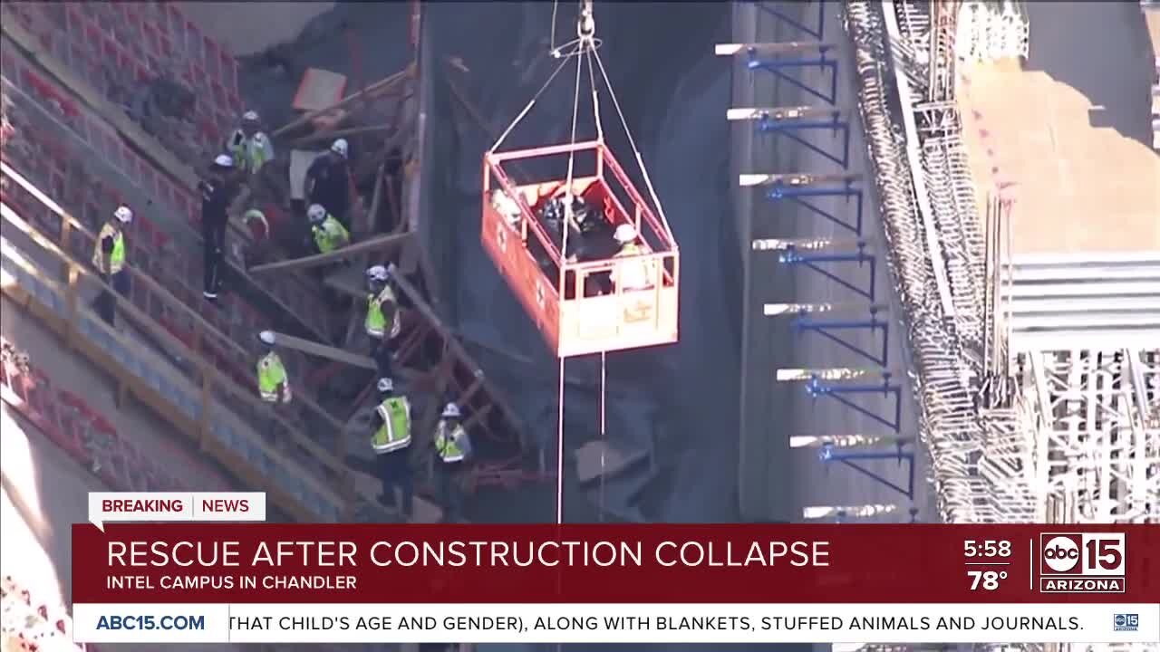 Rescue after construction collapse at Intel Chandler campus