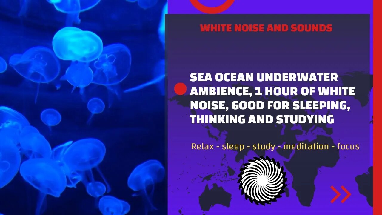 Good For Sleeping, Thinking And Studying, Sea Ocean Underwater Ambience, 1 Hour Of White ‎Noise.