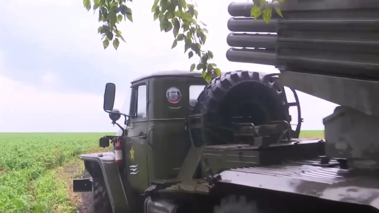 Western MD Artillery Battery Of BM-21 "Grad" MLRS Hammering Ukrainian Positions💥