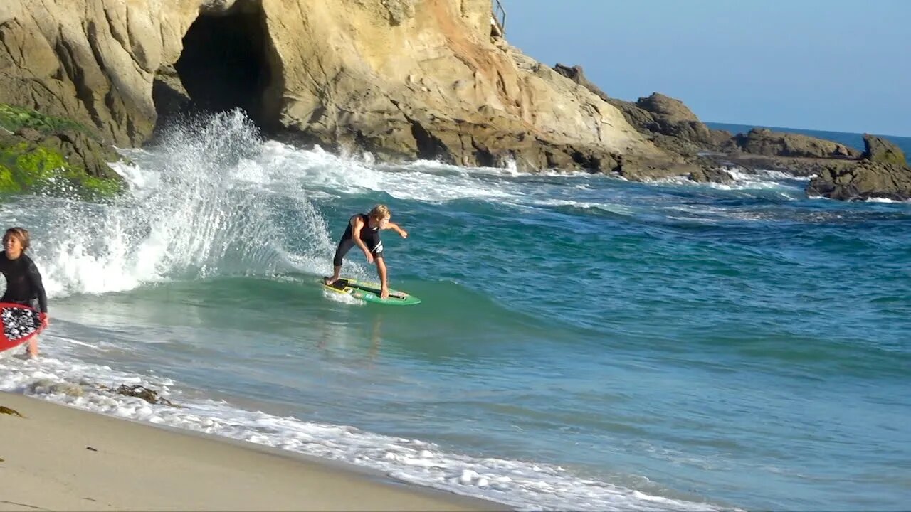 BIG Wave Skimboarder SHREDS Small Waves!