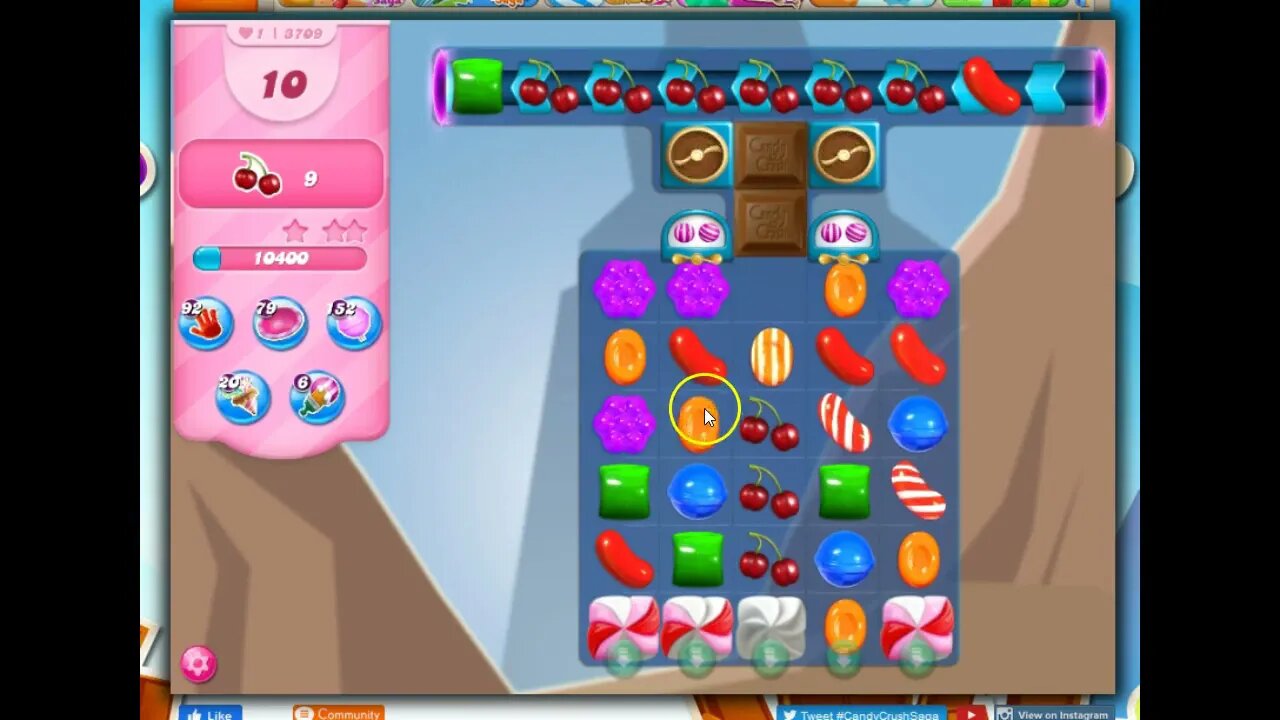 Candy Crush Level 3709 Talkthrough, 20 Moves 0 Boosters