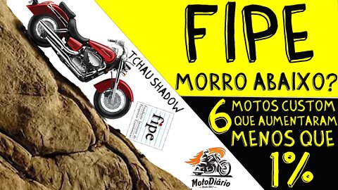 Tchau SHADOW MADMAX e CIA. 6 motos custom que aumentaram menos de 1%. FIPE MORRO ABAIXO?